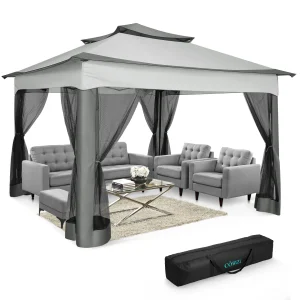 12x12 Pop up Gazebo on Clearance with Mosquito Netting,