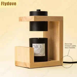Nordic Wood Aromatherapy Melting Candle Lamp Creative Bar Bedroom Bedside Table Lamp LED Home Atmosphere Decoration Desk Lamp